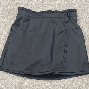 Black Mini Skirt with Ruffle Waist